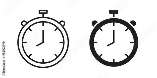 Stopwatch icon simple outline style. Editable stroke EPS 10