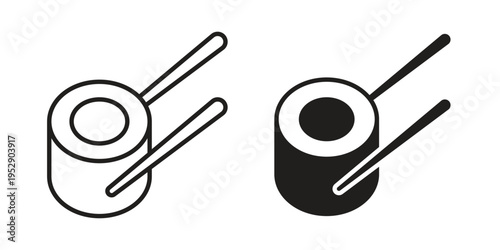 Sushi icon simple outline style. Editable stroke EPS 10
