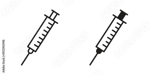 Syringe icon simple outline style. Editable stroke EPS 10