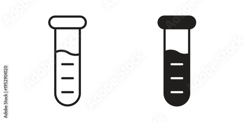 Test tube icon simple outline style. Editable stroke EPS 10