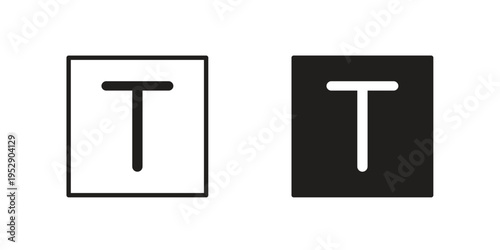 Text icon simple outline style. Editable stroke EPS 10