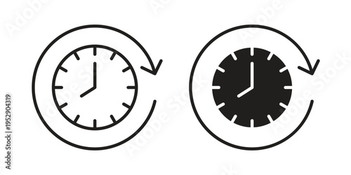 Time forward icon simple outline style. Editable stroke EPS 10
