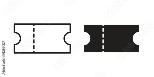Ticket icon simple outline style. Editable stroke EPS 10