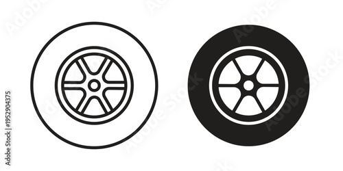 Tire icon simple outline style. Editable stroke EPS 10