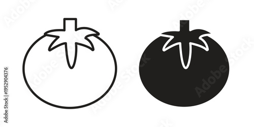 Tomato icon simple outline style. Editable stroke EPS 10
