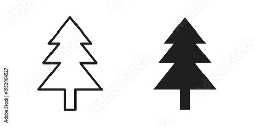 Tree free icon simple outline style. Editable stroke EPS 10