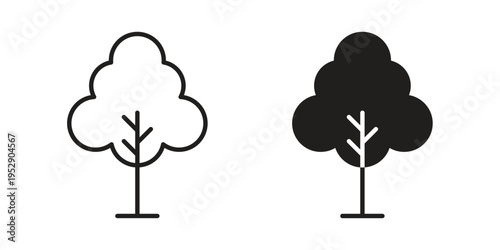 Tree icon simple outline style. Editable stroke EPS 10