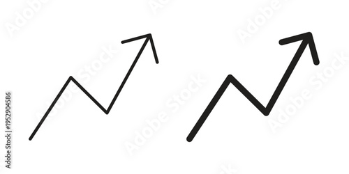 Trend Arrow icon simple outline style. Editable stroke EPS 10