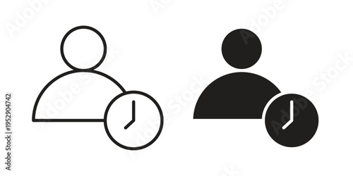 User time icon simple outline style. Editable stroke EPS 10
