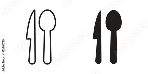 Utensils icon simple outline style. Editable stroke EPS 10