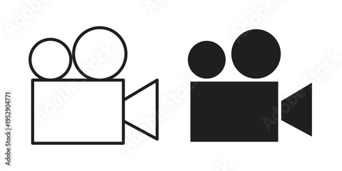 Video camera icon simple outline style. Editable stroke EPS 10