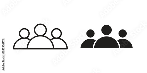 Users icon simple outline style. Editable stroke EPS 10