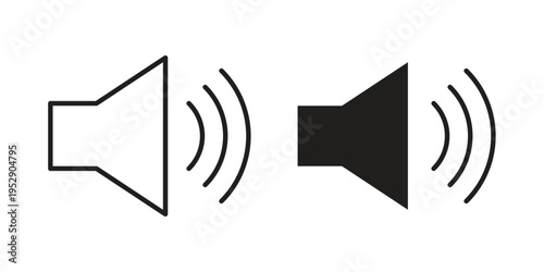 Volume icon simple outline style. Editable stroke EPS 10