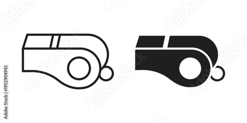 Whistle icon simple outline style. Editable stroke EPS 10