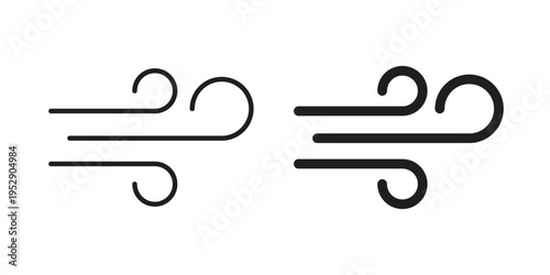 Wind icon simple outline style. Editable stroke EPS 10