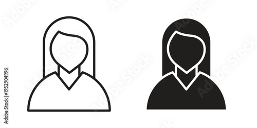 Woman icon simple outline style. Editable stroke EPS 10