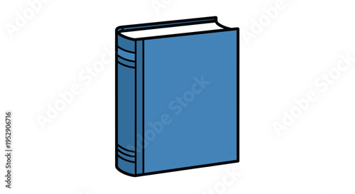 Blue Hardcover Book Closed Isolated White Background