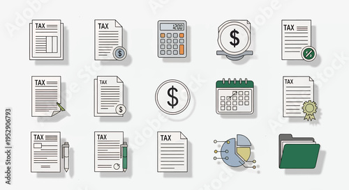 Business Finance Documents Icons.