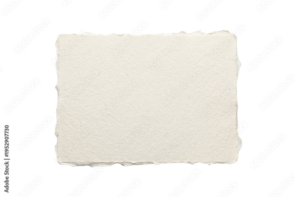 Obraz premium Blank handmade paper sheet with deckle edges. Natural texture mockup.