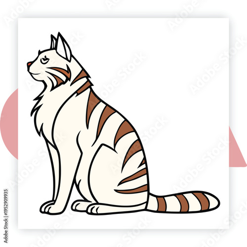 Set of cat on white background vector illustration