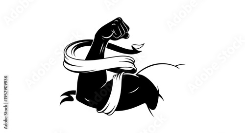 Black and White Illustration of Fist.