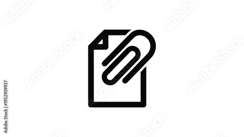 A paperclip attached to a document symbolizing digital file attachment or organization