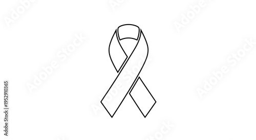 Black Awareness Ribbon Symbol Illustration.