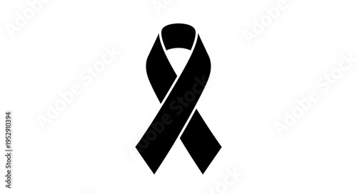 Black Awareness Ribbon Symbol Mourning Grief.