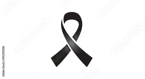 Black Ribbon Symbol Mourning Memorial Awareness.