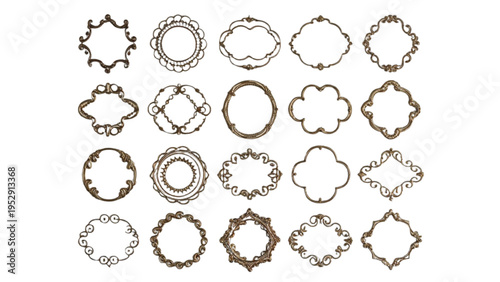 diamond font symbols and silver diamond rings with elegant vintage floral frame design and ornate decorative elements