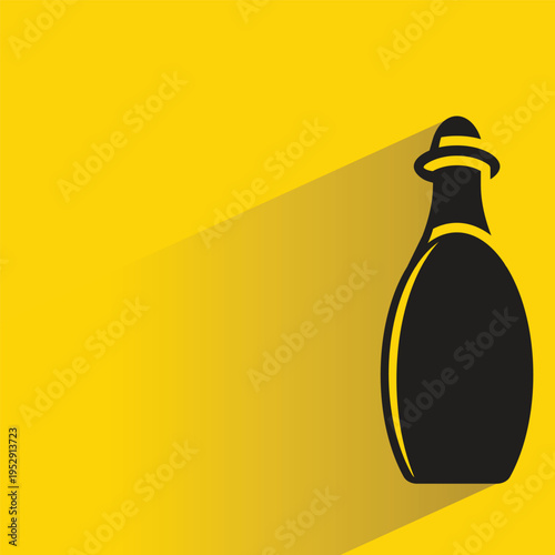 ceramic jar icon with shadow on yellow background