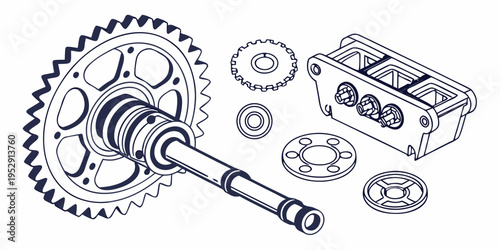A detailed diagram of a bicycle chain and associated components