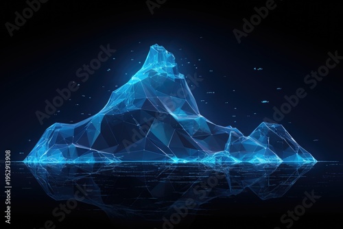 A stunning blue iceberg gracefully floating on top of a body of water. Perfect for nature and landscape enthusiasts.