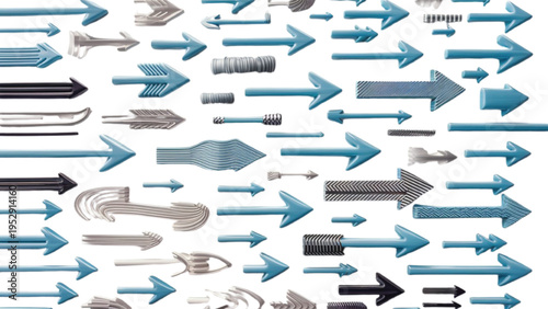 Simple vector set of arrow icons showing different directions for web and design use