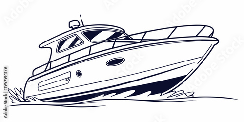 A sleek yacht gliding on calm waters under a clear blue sky.