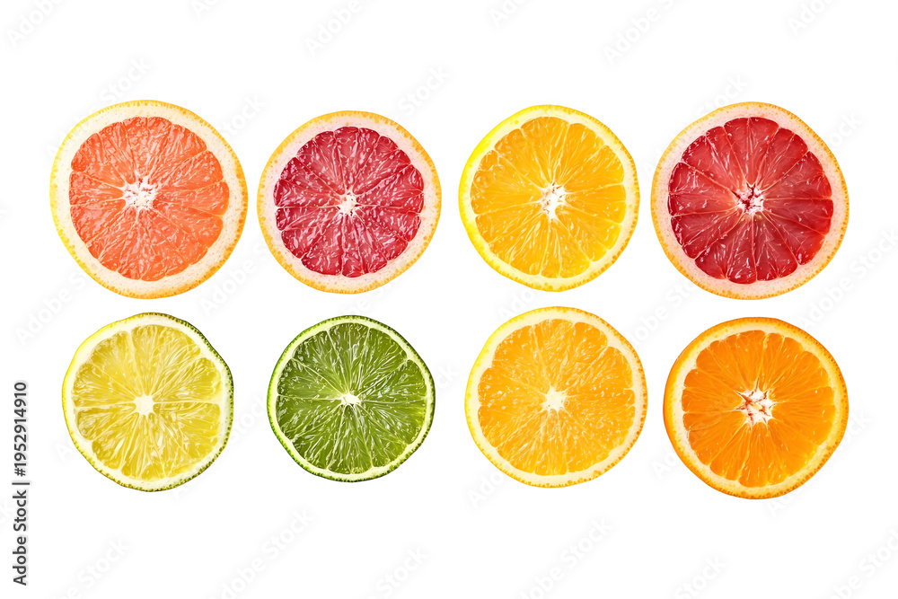 Fototapeta premium Colorful Juicy Orange Slice Clipart PNG