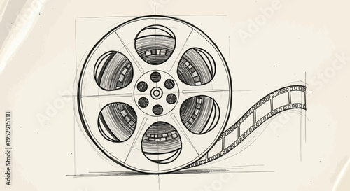 Hand Drawn Film Reel Illustration