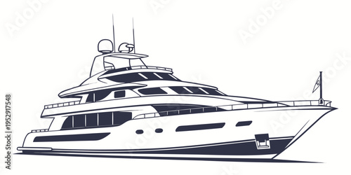 A luxurious yacht with multiple decks and a sleek design sailing on calm waters