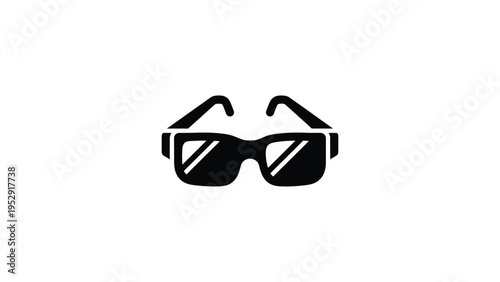 Black and white illustration of futuristic augmented reality glasses