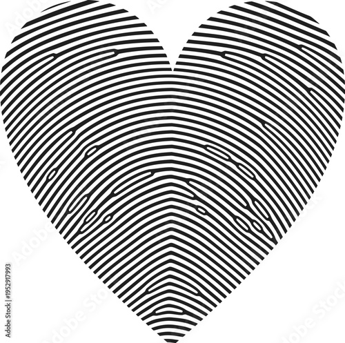 Abstract geometric design of a heart made from parallel lines Vector