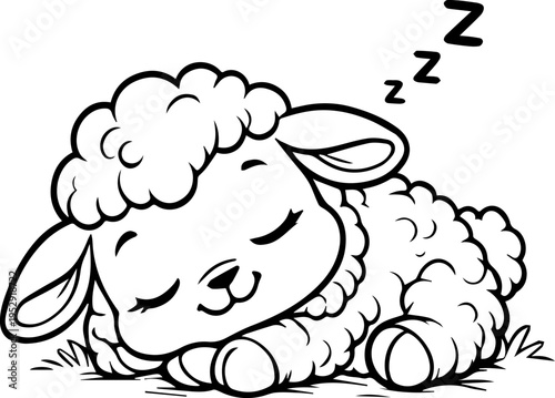 cute baby sheep cartoon character