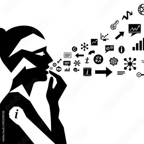 Woman thinking with creative ideas.