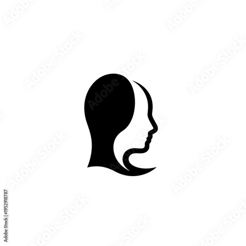 Yin Yang Human Head Silhouette - Duality, Psychology, Identity