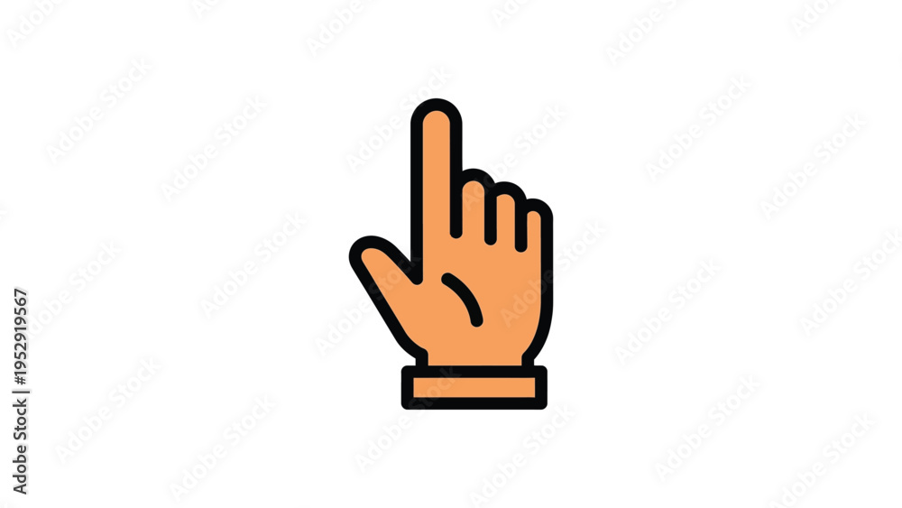 Fototapeta premium A stylized graphic of an index finger pointing upward