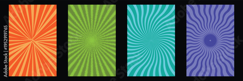 Abstract Groovy swirl line patterns set.