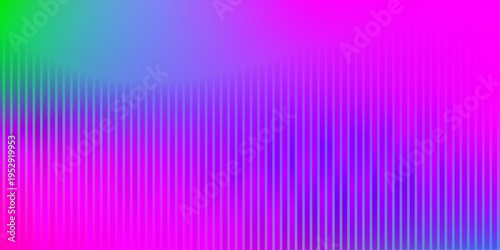 Abstract background with vibrant vertical stripes and a wavy magenta to blue gradient featuring smooth color transitions of green and purple for modern graphic design and creative projects.