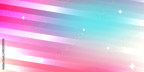 Abstract background with vibrant diagonal stripes and a soft pastel gradient featuring sparkling white stars in pink cyan and purple colors for creative festive designs and artistic banners.