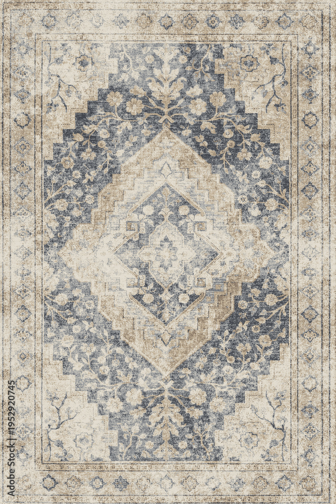 Fototapeta premium Vintage Folk style traditional printed Carpet with trending colors and texture in high resolution 