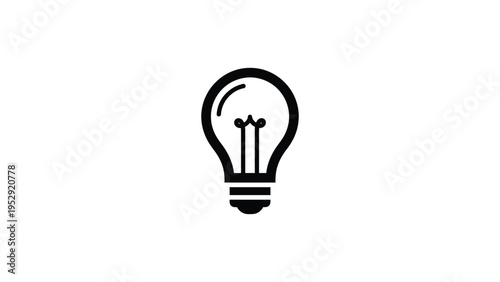 Simple black and white illustration of a light bulb symbolizing an idea