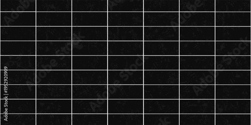 Black ceramic tile seamless pattern for floor and wall. Modern texture for kitchen backsplash, bathroom and toilet floor. Abstract minimal background with horizontal marble tiles, vector illustration